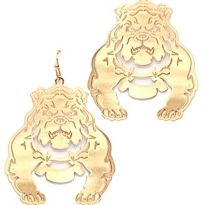 Bulldog Filigree Dangle Earrings